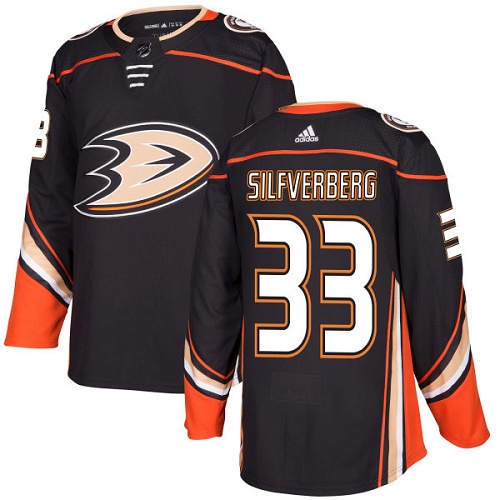 Adidas Ducks #33 Jakob Silfverberg Black Home Authentic Stitched NHL Jersey - Click Image to Close